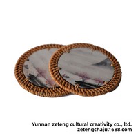 Sous-verre classique vietnamien en bambou tressé à la main, tapis de théière, support de tasse, isolant thermique, 9 cm, accessoire de service à thé