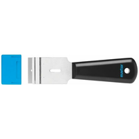 Grattoir ergonomique en acier avec poignée en plastique arrondie, largeur de lame de 39 mm, longueur totale de 165 mm, pour les utilisateurs droitiers et gauchers