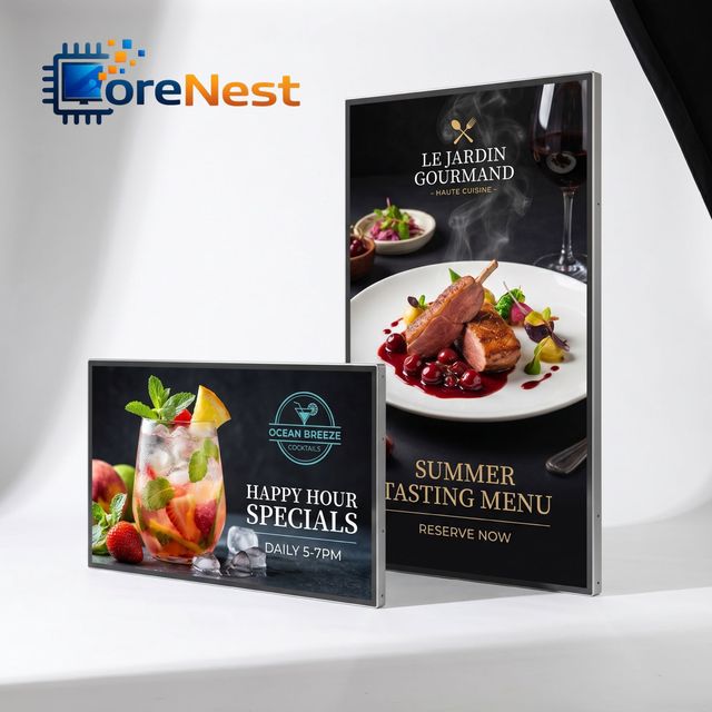 CoreNest Wall Mounted Digital Signage Screen Player Android Smart LCD Advertising Touch Screen Display for Hotel Shopping Mall