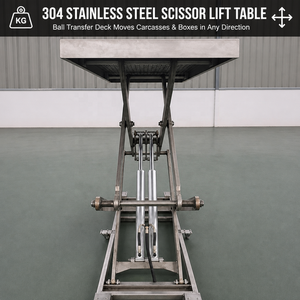 Plataforma Móvil para Carcasas de Animales de Acero Inoxidable 304 de 500 kg con Rodillos de Bolas para Mataderos - Product Image 3