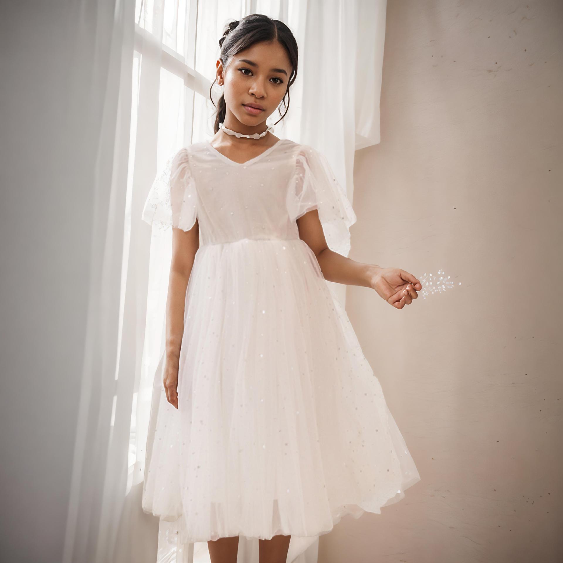 junior bridesmaid dresses knee length Wedtrend Women Lavender A Line Lace and Chiffon Short Junior Bridesmaid  Dress Wedding Guest Dress – WEDTREND main image 1