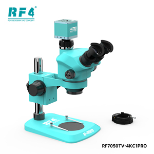 กล้องจุลทรรศน์สเตอริโอสามเลนส์ RF4 RF-7050TV-4K ความละเอียดสูง 4K ปรับโฟกัสด้วยมือ ซูม 7-50 เท่า พร้อมไฟวงแหวน LED หน้าจอ LCD สำหรับ<span class=keywords><strong>โทรศัพท์</strong></span>มือถือ - Product Image 4
