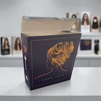 Boîte d'emballage pour perruque réutilisable écologique personnalisée avec impression UV, boîte en carton avec logo personnalisé pour extensions de cheveux
