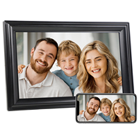 Cadre photo numérique IP Canupdog 10.1 pouces avec stockage de 32 Go Montage mural Capteur de mouvement à rotation automatique Horloge Lecture vidéo MP4