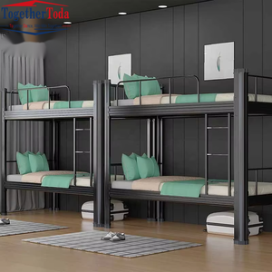 Litera de cubierta doble barata de metal resistente al por mayor para adultos, litera de acero escolar, camas de dormitorio - Product Image 5