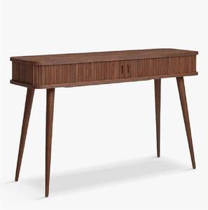 Escritorio de oficina de lujo para el hogar, muebles de oficina para dormitorio, mesa de oficina de madera ovalada con cajones, gabinete, mesa de consola de madera maciza - Product Image 1