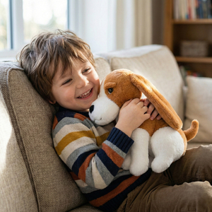 Peluche di Cane Beagle da 30 cm all'Ingrosso con Orecchie Lunghe e Morbide, Cucciolo Marrone e <span class=keywords><strong>Bianco</strong></span> per Negozi di Articoli a Tema Animali - Product Image 2
