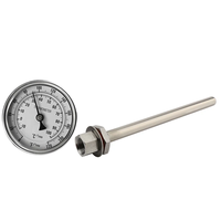 Kit de thermopuits sans soudure pour cloison, 1/2' NPT, thermomètre bimétallique sans soudure de 9 pouces en acier inoxydable, accessoires pour brassage maison