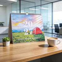 OEM ODM Logo Kustom Kalender Meja Spiral Bulanan Perencana Bulanan Kustom Personalisasi Kertas Kalender Dinding Bulanan Cetak Perencana