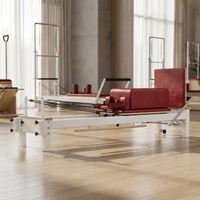 Equipo de Pilates Reformer Moderno de Aluminio con Carro Silencioso y Diseño Premium para Gimnasio en Casa y Estudio Comercial