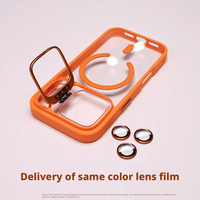 Coque de téléphone magnétique transparente antichoc avec objectif anti-jaunissement et support de cadre avec cordon pour iPhone 17 Pro Max/16/15/14/13/12