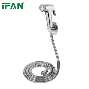 IFAN Pulvérisateur de bidet portable moderne couleur argent, douchette à main, pomme de douche Shattaf, <span class=keywords><strong>kit</strong></span> de chasse <span class=keywords><strong>d</strong></span>'<span class=keywords><strong>eau</strong></span> pressurisée pour toilettes - Product Image 2