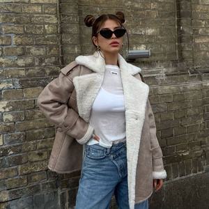 2025 chaqueta informal <span class=keywords><strong>para</strong></span> <span class=keywords><strong>mujer</strong></span> estilo Europeo Americano botón forrado de piel largo <span class=keywords><strong>para</strong></span> Otoño Invierno versátil <span class=keywords><strong>para</strong></span> <span class=keywords><strong>Amazon</strong></span> transfronterizo - Product Image 3