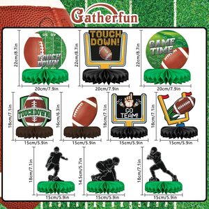 Nouveaux ornements en nid d'abeille sur le thème du football américain, décoration de fête sportive américaine, vaisselle pour fournitures de fête - Product Image 2
