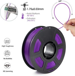 Filamento para Impresora 3D Xinrui, 1.75mm, Morado, 1KG, PLA, Resistente a la Intemperie, Piezas Funcionales para Exteriores, Precisión Dimensional, FDM 3D - Product Image 2