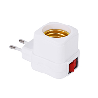Prise EU E27 Base d'ampoule à vis Adaptateur d'ampoule à vis E27 avec interrupteur individuel Interrupteur d'ampoule à vis E27 Base E27 portable
