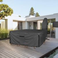Housse de protection pour meuble d'extérieur Table carrée noire pour table de jardin