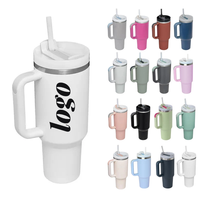 Offre Spéciale – Gobelet Isotherme 40oz avec Poignée, Couvercle et Paille – Tasse à Café en Acier Inoxydable pour Voyage