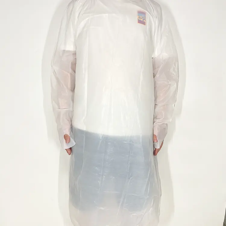 Best Price Kitchen CPE Disposable Blue Gown For Restaurant