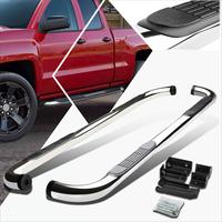 Estribos Laterales de Acero Inoxidable Plateados para Colorado, Land Cruiser, Hilux Revo, Ranger Raptor, NP300, D-Max, L200, F150