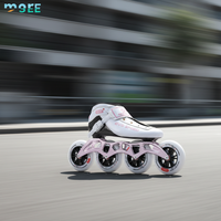 Patins à roulettes de vitesse professionnels SeeMore en fibre de carbone, chaussures à roulettes de vitesse avec 4 roues de course en PU à rebond élevé