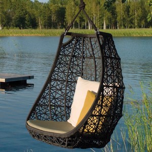 Silla Mecedora Moderna de Ratán para Interiores y Exteriores, con Cojín, Diseño de Nido de Pájaro, para <span class=keywords><strong>Hotel</strong></span>, Patio, Balcón, Hamaca - Product Image 3