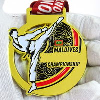 Médaille de Taekwondo en métal de forme unique, 2D et 3D, en argent et cuivre, pour les compétitions sportives