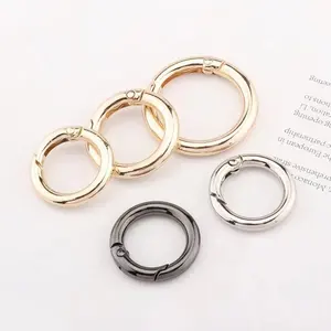 Customized Round Belt Buckles Luggage Connector Closure O Rings Oval Metal Spring Ring Buckles
