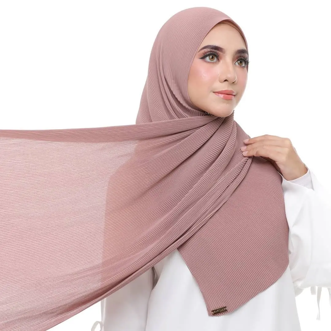 Écharpe Hijab en mousseline de soie, plissé plissé uni, froissé, ceinture, châle, couvre-chef, en tissu, vente en gros, 2021