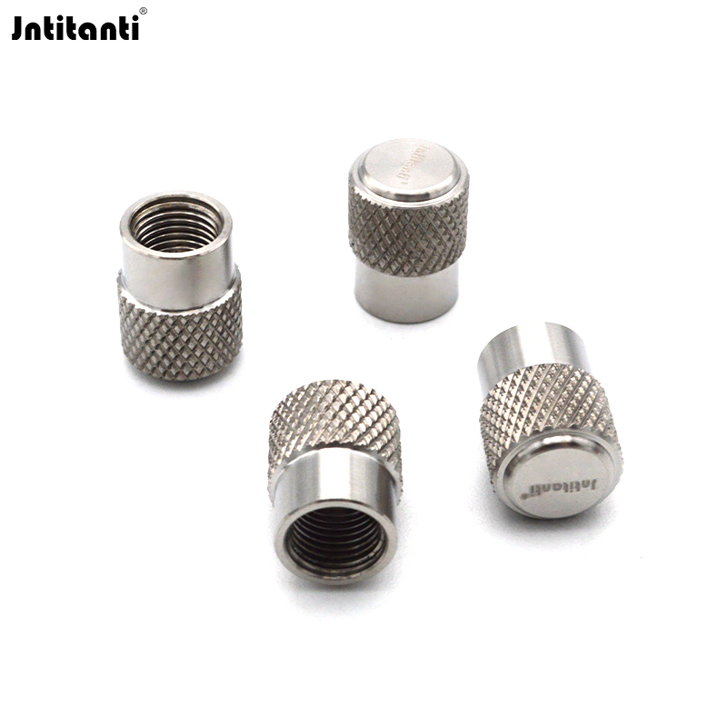 Knurled End Gr.5 titanium Alloy Car Tire Valve Caps Wheel Valve Anti-Dust Cover