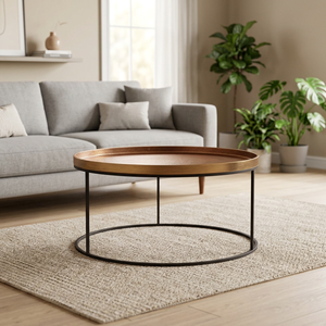 Table basse en laiton AK, fabrication artisanale, plateau doré, base noire, finition antique, design luxueux, meubles pour la décoration intérieure. - Product Image 1