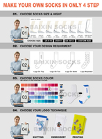 PAS DE quantité minimale de commande CONCEPTION GRATUITE Votre logo personnalisé Chaussettes Crew Chaussettes personnalisées en coton pour hommes Pas de commande minimum