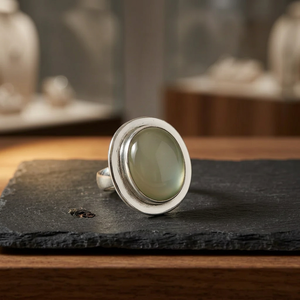 Women's Fashion Round <b>Ring</b> with Green Stone 925 Silver Rose <b>Gold</b> <b>Gold</b> Rhodium Plated 18K Setting Inlay Technology IGI Certified - Product Image 3