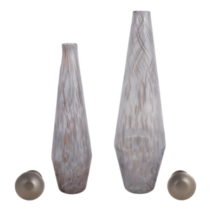 Vaso Alto in Vetro con Tappo in Metallo, Decorazione Moderna per Soggiorno, Camera da Letto, Ufficio, Elegante Elemento d'Arredo - Product Image 3