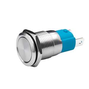 Interrupteur à bouton poussoir éclairé par anneau LED, 3A 220V, réinitialisation automatique 1min, 4 broches, IP65, 16mm, acier inoxydable, 1NO1NC, 50000 cycles - Product Image 1