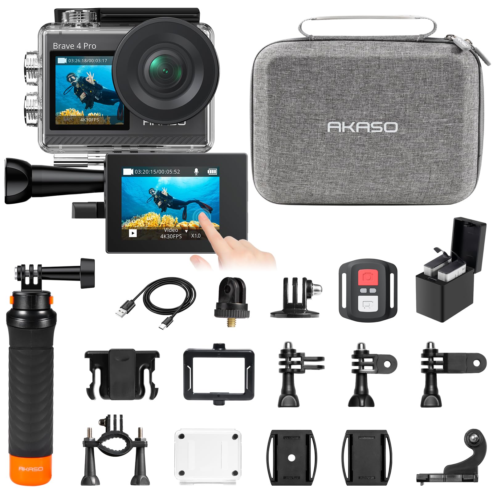 With Selfie Stick Tripod and Carry Bag