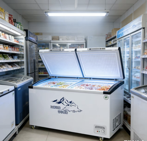 Congélateur horizontal à double <span class=keywords><strong>porte</strong></span> pour cuisine avec réfrigérateur vertical à ouverture par le haut et congélateur profond - Product Image 3