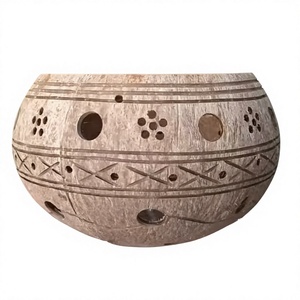 Pots à fleurs en argile sculptés à la main avec trous de drainage, design rustique vintage pour plantes de jardin, motif circulaire - Product Image 1