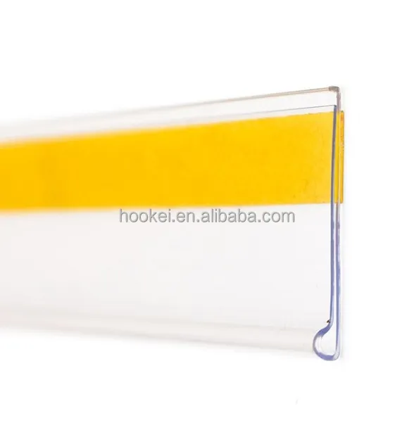 Plastic Pvc Acryl Paneel Supermarkt Prijskaartje Display Plank Data Strip Etiket Houder Met Plakband