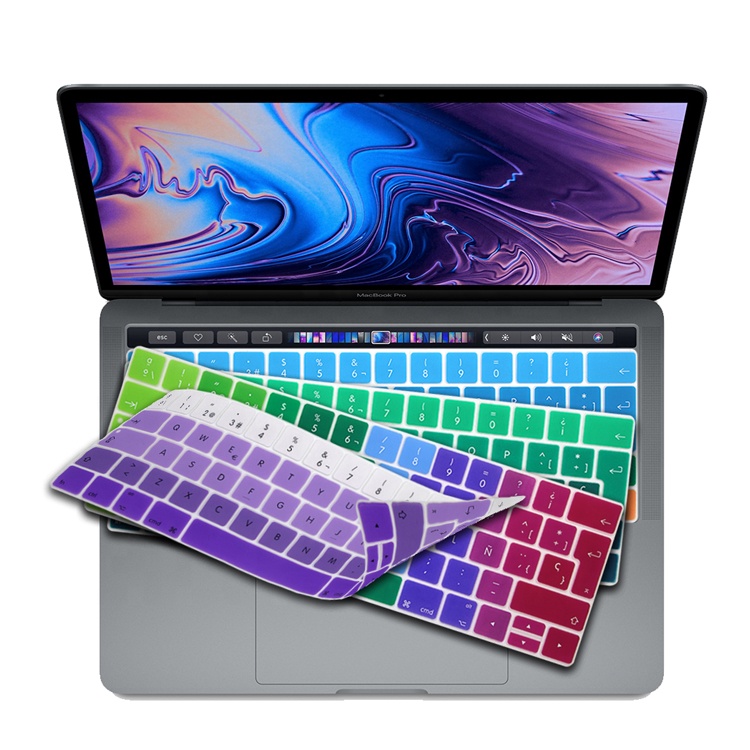 Защитная крышка испанской клавиатуры для Macbook Pro13 15touchbar A2159 A1707 A1706 A1989 A1990, чехол для клавиатуры ноутбука из силикагеля, ЕС