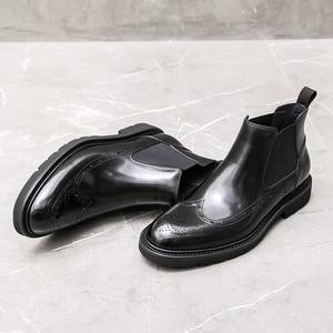 Chaussures en cuir pour hommes de haute qualité, vente chaude, semelle épaisse, imperméables, dessus en cuir véritable, automne - Product Image 1