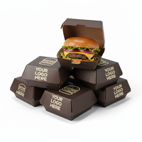 Boîtes personnalisées écologiques pour empanadas, boîte à hamburger en papier kraft, emballage de repas pour restauration rapide