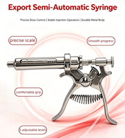 Jeringa de Inyección Semiautomática Ajustable Tipo Exportación para Vacunación de Ganado Porcino, Bovino, Ovino y Caprino