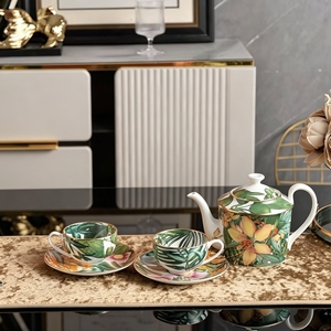 Hot Selling Luxury Exquisite Thermal Tropical Rain Forest Ceramic Porcelain Coffee <b>Cup</b> Dinnerware <b>Sets</b> for Home Decor Giveaways - Product Image 1