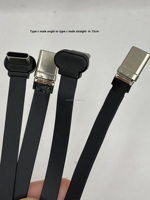 Cable de Datos de Carga Rápida 3A con Conector en Ángulo de 90 Grados para Galaxy S9, Cable Tipo C de 3 Pines 3.1 FPV de Cobre Puro