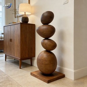 Sculpture en bois de luxe Art Déco, fabriquée à la main pour la décoration de salon, villa, hôtel et entrée, meubles décoratifs - Product Image 1