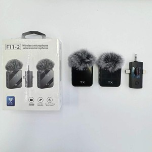 <span class=keywords><strong>Micrófono</strong></span> Lavalier Inalámbrico F11-2 para Teléfonos Inteligentes, <span class=keywords><strong>Micrófono</strong></span> <span class=keywords><strong>Bluetooth</strong></span> con Reducción de Ruido, Un Transmisor y Dos Receptores - Product Image 2
