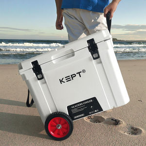 Glacière rotomoulée commerciale Boright 55QT, robuste, en LLDPE, avec kit de roues en option, pour le camping en plein air, les aventures à la plage - Product Image 1