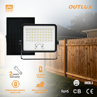 Reflector LED Solar para Exteriores, IP65, ABS, Control Remoto, Seguridad, Alcance de 10 Metros, Ángulo de Haz de 90°, Regulable, para Jardín, Garantía de 2 Años