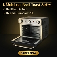 Four à friture sans huile de comptoir 23L 1400W à commande numérique multifonction pour cuisine domestique